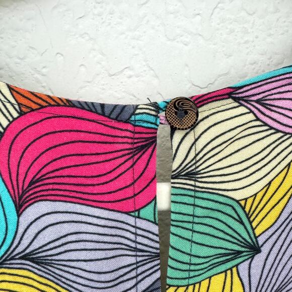 Parsley & Sage Womens Midi Dress Size L Abstract Leaf Lightweight Flowy Artsy - Picture 5 of 7